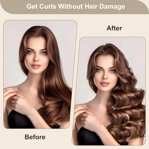 MAYCREATE® 9PCS Heatless Hair Curler, Soft Heatless Curls Satin Velvet Overnight Flexi Blowout Rods with with Hook, No Heat Overnight Sleeping Curling for Hair Styling Tools, Black MAYCREATE® 9PCS Heatless Hair Curler, Soft Heatless Curls Satin Velvet Overnight Flexi Blowout Rods with with Hook, No Heat Overnight Sleeping Curling for Hair Styling Tools, Black
